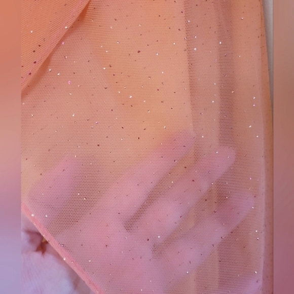 Jump Apparel Rainbow Sherbert Pink Orange Strapless Sparkle Dress Size 5/6 - Picture 13 of 16